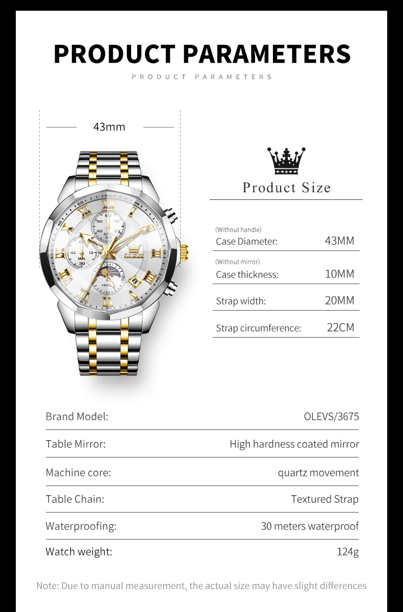 OLEVS 3675 Mens Watch Original Business Brand Quartz Watch Multifunctional Chronograph Waterproof Moon Phase Watch For Man New OLEVS 3675 Mens Watch Original Business Brand Quartz Watch Multifunctional Chronograph Waterproof Moon Phase Watch For Man New