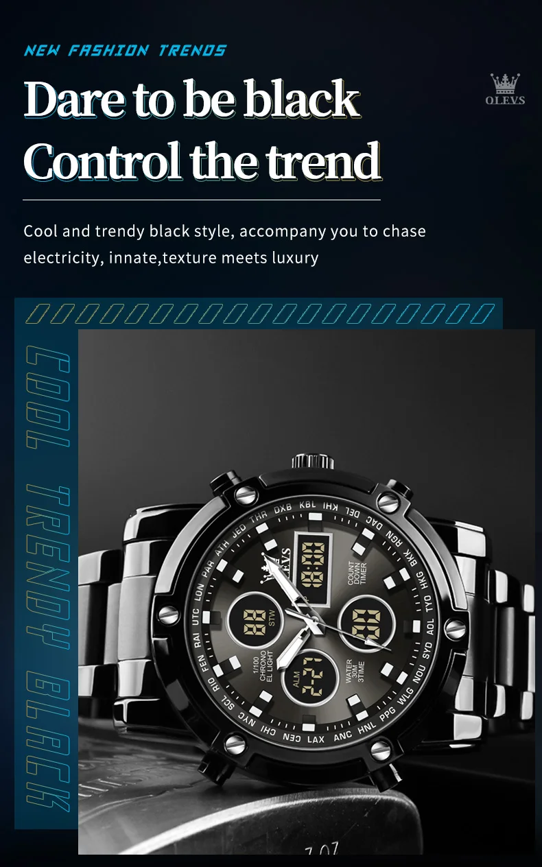 OLEVS Men's Watches Original Multifunctional Wlectronic Watch for Man Waterproof Luminous Alarm Clock Fashion Dress OLEVS Men's Watches Original Multifunctional Wlectronic Watch for Man Waterproof Luminous Alarm Clock Fashion Dress