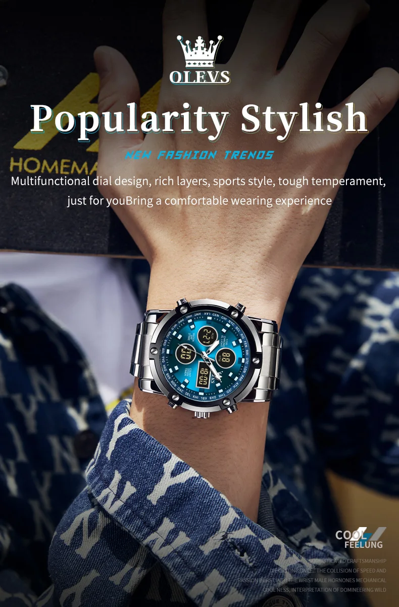 OLEVS Men's Watches Original Multifunctional Wlectronic Watch for Man Waterproof Luminous Alarm Clock Fashion Dress OLEVS Men's Watches Original Multifunctional Wlectronic Watch for Man Waterproof Luminous Alarm Clock Fashion Dress