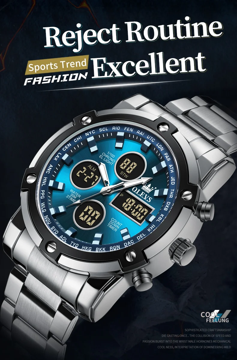 OLEVS Men's Watches Original Multifunctional Wlectronic Watch for Man Waterproof Luminous Alarm Clock Fashion Dress OLEVS Men's Watches Original Multifunctional Wlectronic Watch for Man Waterproof Luminous Alarm Clock Fashion Dress