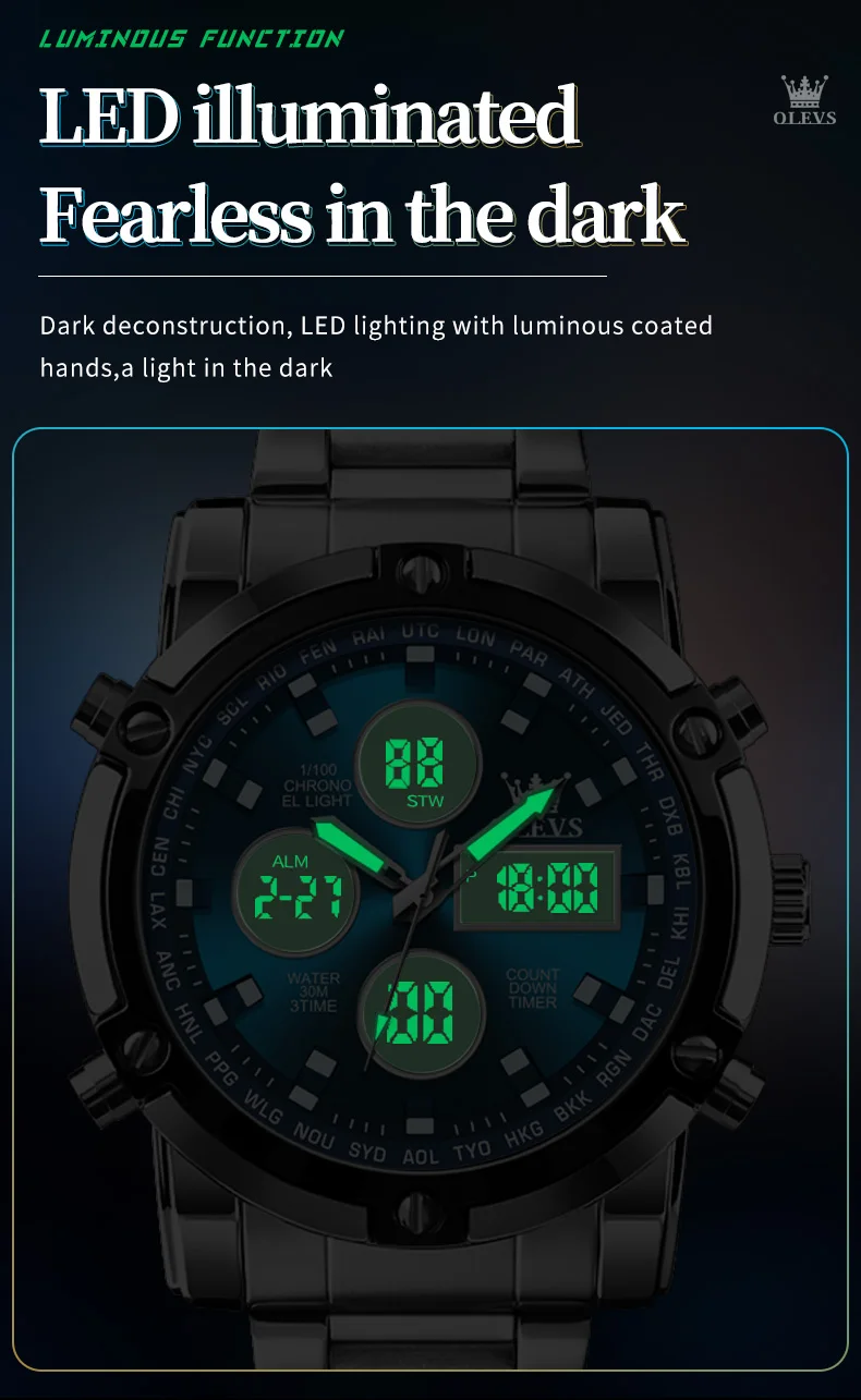 OLEVS Men's Watches Original Multifunctional Wlectronic Watch for Man Waterproof Luminous Alarm Clock Fashion Dress OLEVS Men's Watches Original Multifunctional Wlectronic Watch for Man Waterproof Luminous Alarm Clock Fashion Dress