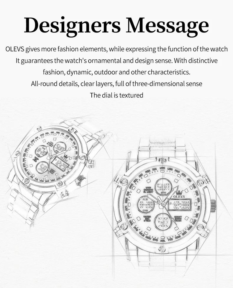 OLEVS Men's Watches Original Multifunctional Wlectronic Watch for Man Waterproof Luminous Alarm Clock Fashion Dress OLEVS Men's Watches Original Multifunctional Wlectronic Watch for Man Waterproof Luminous Alarm Clock Fashion Dress