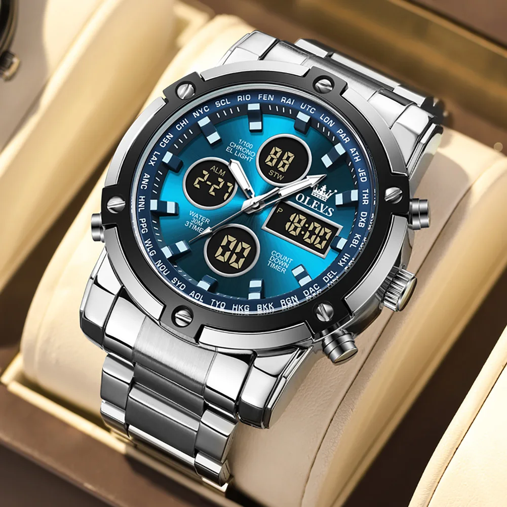 OLEVS Men's Watches Original Multifunctional Wlectronic Watch for Man Waterproof Luminous Alarm Clock Fashion Dress OLEVS Men's Watches Original Multifunctional Wlectronic Watch for Man Waterproof Luminous Alarm Clock Fashion Dress