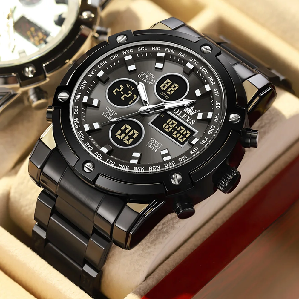 OLEVS Men's Watches Original Multifunctional Wlectronic Watch for Man Waterproof Luminous Alarm Clock Fashion Dress OLEVS Men's Watches Original Multifunctional Wlectronic Watch for Man Waterproof Luminous Alarm Clock Fashion Dress