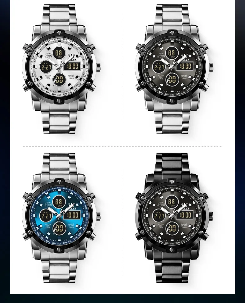 OLEVS Men's Watches Original Multifunctional Wlectronic Watch for Man Waterproof Luminous Alarm Clock Fashion Dress OLEVS Men's Watches Original Multifunctional Wlectronic Watch for Man Waterproof Luminous Alarm Clock Fashion Dress