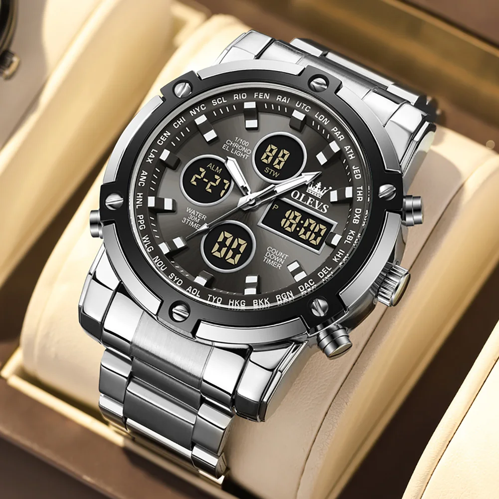 OLEVS Men's Watches Original Multifunctional Wlectronic Watch for Man Waterproof Luminous Alarm Clock Fashion Dress OLEVS Men's Watches Original Multifunctional Wlectronic Watch for Man Waterproof Luminous Alarm Clock Fashion Dress