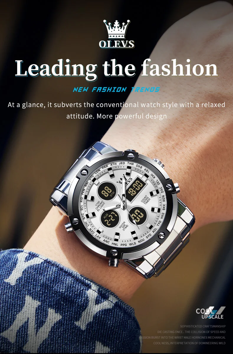OLEVS Men's Watches Original Multifunctional Wlectronic Watch for Man Waterproof Luminous Alarm Clock Fashion Dress OLEVS Men's Watches Original Multifunctional Wlectronic Watch for Man Waterproof Luminous Alarm Clock Fashion Dress