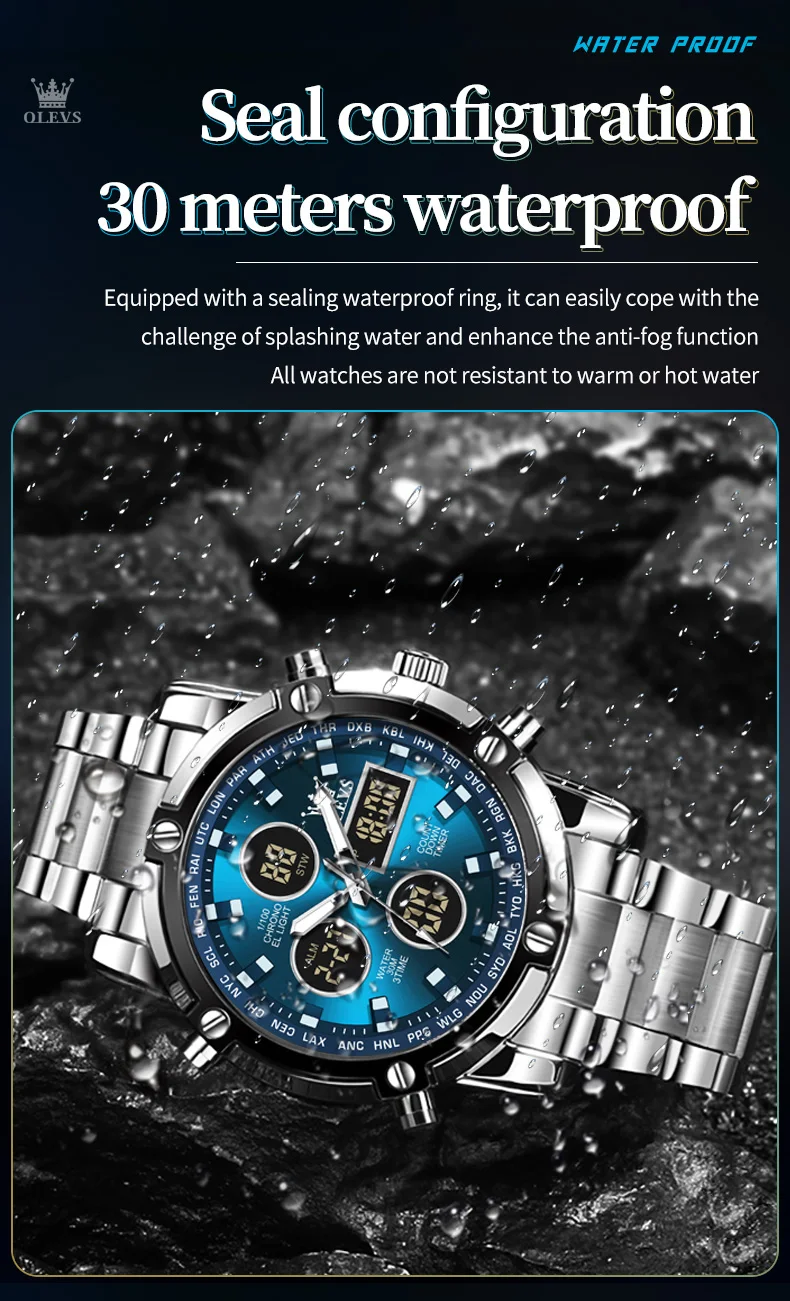 OLEVS Men's Watches Original Multifunctional Wlectronic Watch for Man Waterproof Luminous Alarm Clock Fashion Dress OLEVS Men's Watches Original Multifunctional Wlectronic Watch for Man Waterproof Luminous Alarm Clock Fashion Dress