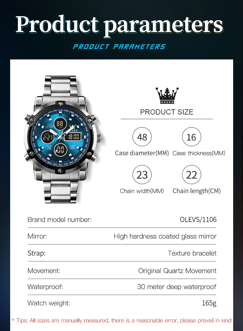 OLEVS Men's Watches Original Multifunctional Wlectronic Watch for Man Waterproof Luminous Alarm Clock Fashion Dress OLEVS Men's Watches Original Multifunctional Wlectronic Watch for Man Waterproof Luminous Alarm Clock Fashion Dress