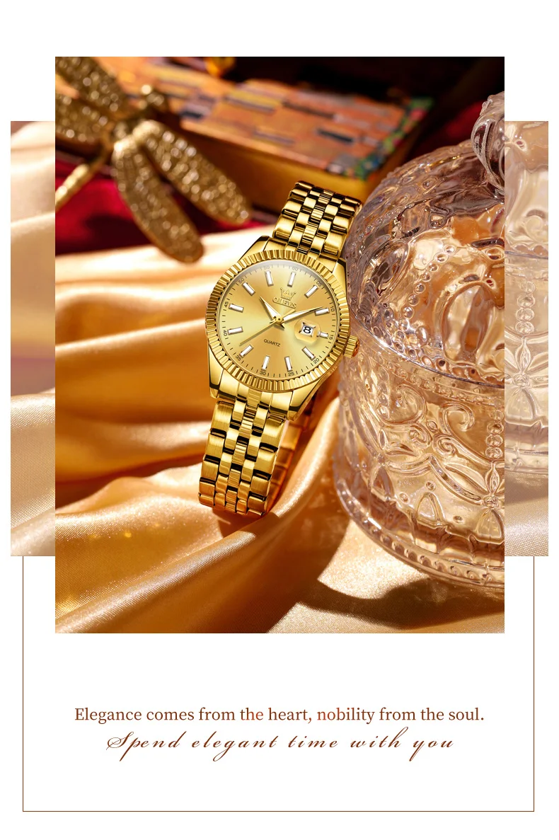 OLEVS 5593 Woman Watch Stainless Steel Waterproof Auto Date Elegant Ladies Wristwatch Luxury Original Quartz Watch for Women New