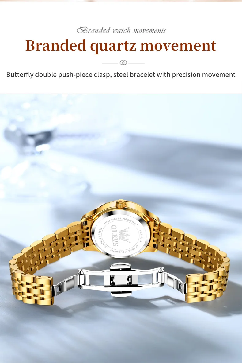 OLEVS Luxury Brand Women's Watches Elegant Gold Fashion Quartz Watch Luminous Versatile Waterproof Female Authentication Watch OLEVS Luxury Brand Women's Watches Elegant Gold Fashion Quartz Watch Luminous Versatile Waterproof Female Authentication Watch