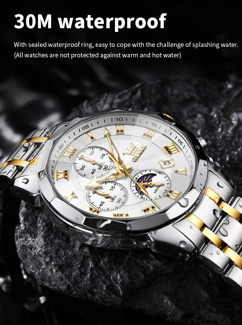 OLEVS 3675 Men Watch Brand Business Stainless Steel Date Chronograph Luxury Waterproof Moonphase Men Quartz Watch Reloj Hombre OLEVS 3675 Men Watch Brand Business Stainless Steel Date Chronograph Luxury Waterproof Moonphase Men Quartz Watch Reloj Hombre