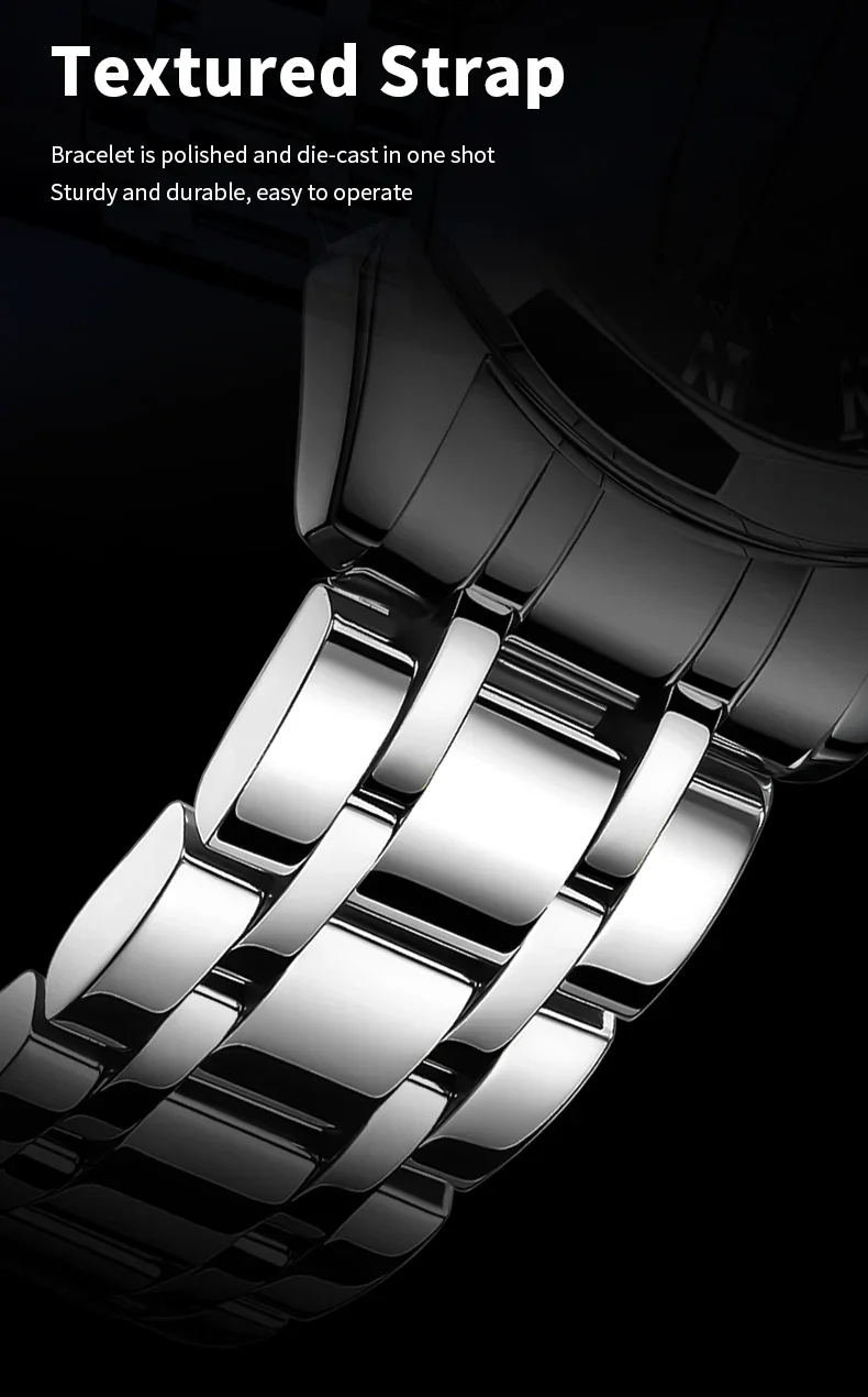 OLEVS 3675 Business Watch Mens Original Quartz Watch Big Brand  Multifunctional Chronograph Waterproof Moon Phase Watch For Man